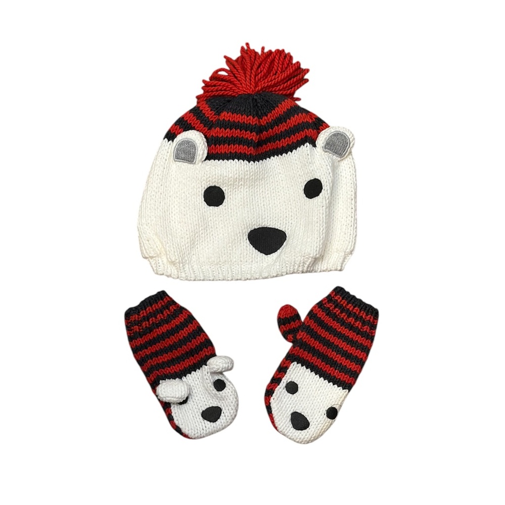 Gymboree Knit polar bear hat and mittens